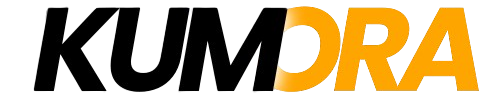 KUMORA logo with black and orange text on a white background